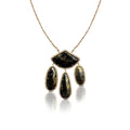 14k Free form Apache Gold Dangle Diamond Necklace