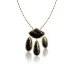 14k Free form Apache Gold Dangle Diamond Necklace