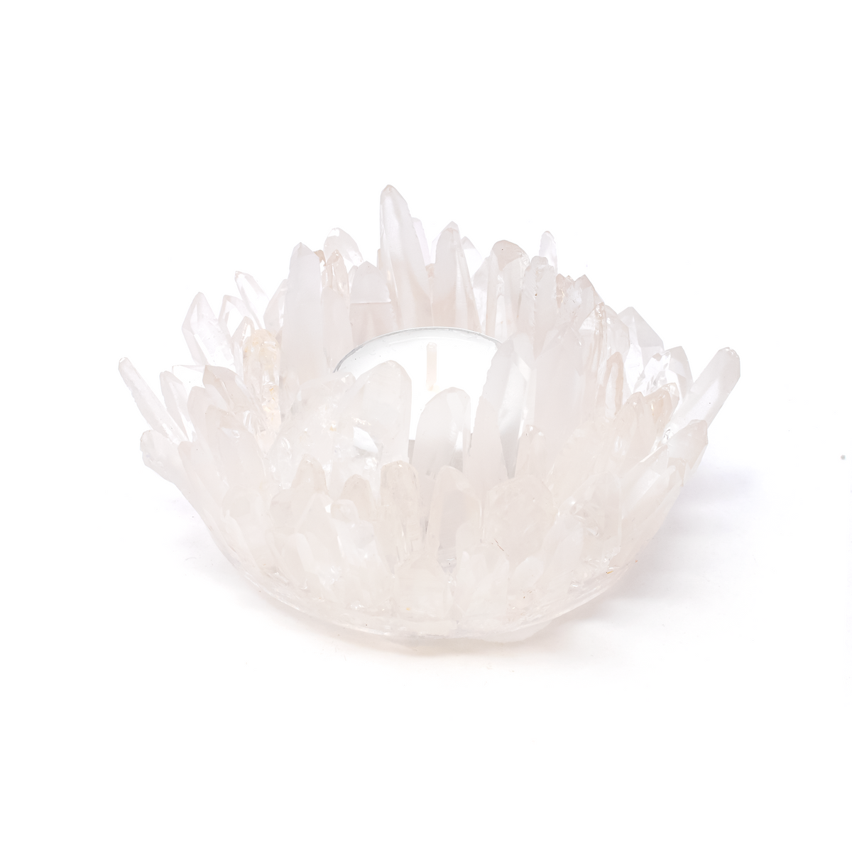 Lemurian Quartz Crystal Points Candle Holder