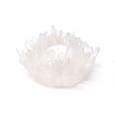 Lemurian Quartz Crystal Points Candle Holder