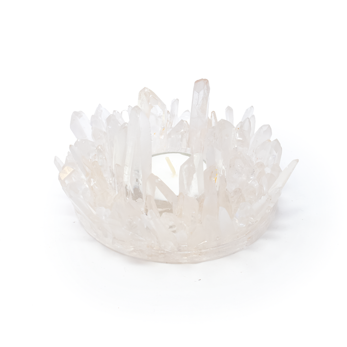 Lemurian Quartz Crystal Points Candle Holder