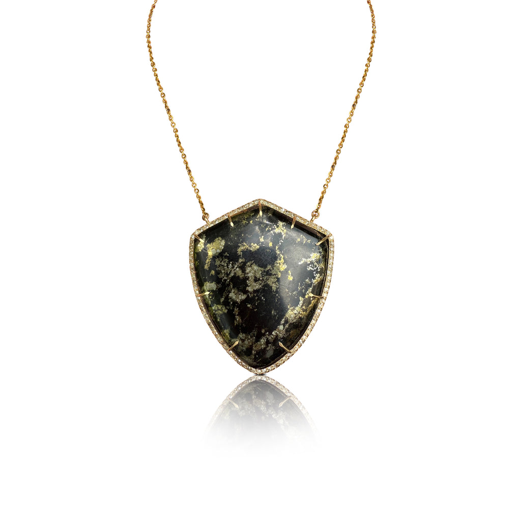 14k Apache Gold Shield Diamond Necklace