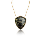 14k Apache Gold Shield Diamond Necklace