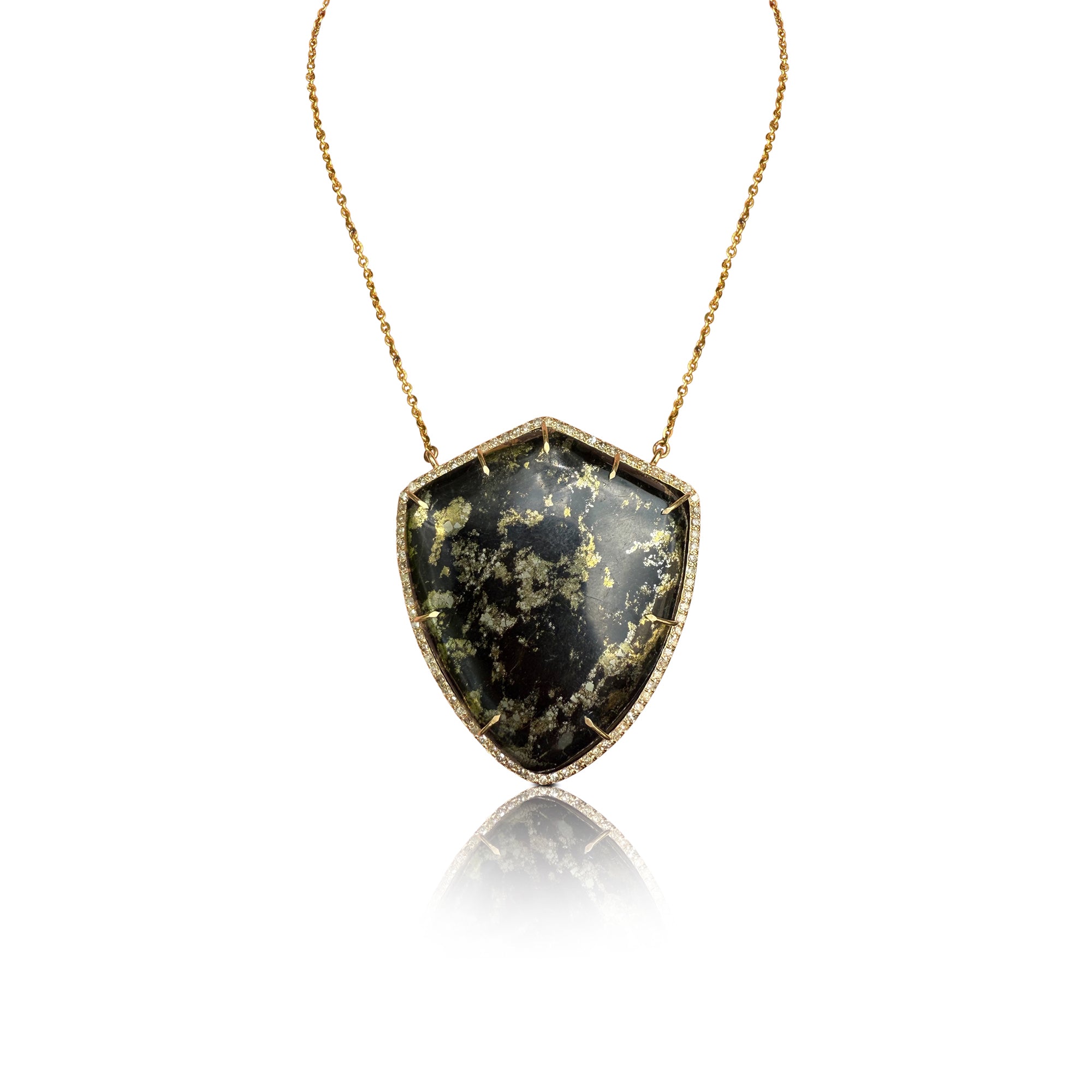 14k Apache Gold Shield Diamond Necklace
