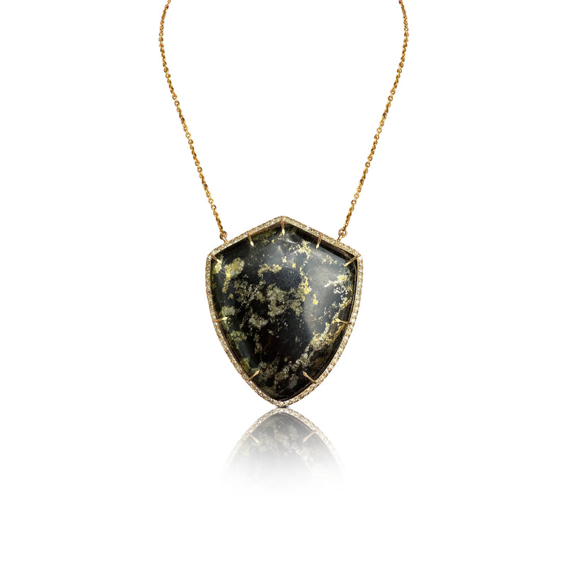 14k Apache Gold Shield Diamond Necklace