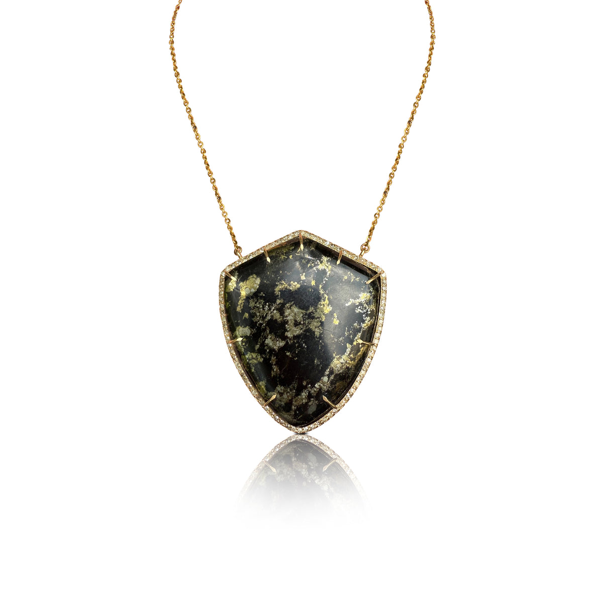 14k Apache Gold Shield Diamond Necklace