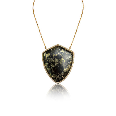 14k Apache Gold Shield Diamond Necklace