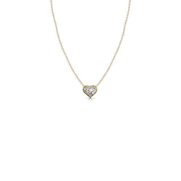 14k 5mm Diamond Heart Necklace