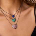 10mm Lapis Heart Charm Necklace