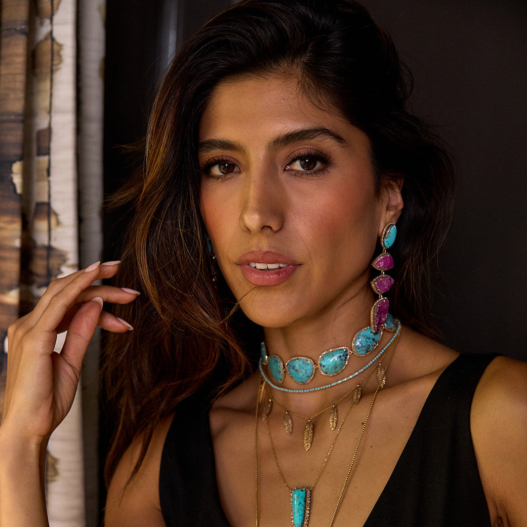 14k Feather Dangle Necklace