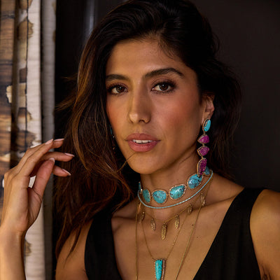 14k Feather Dangle Necklace