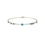 14k Turquoise Hammered Wire Choker