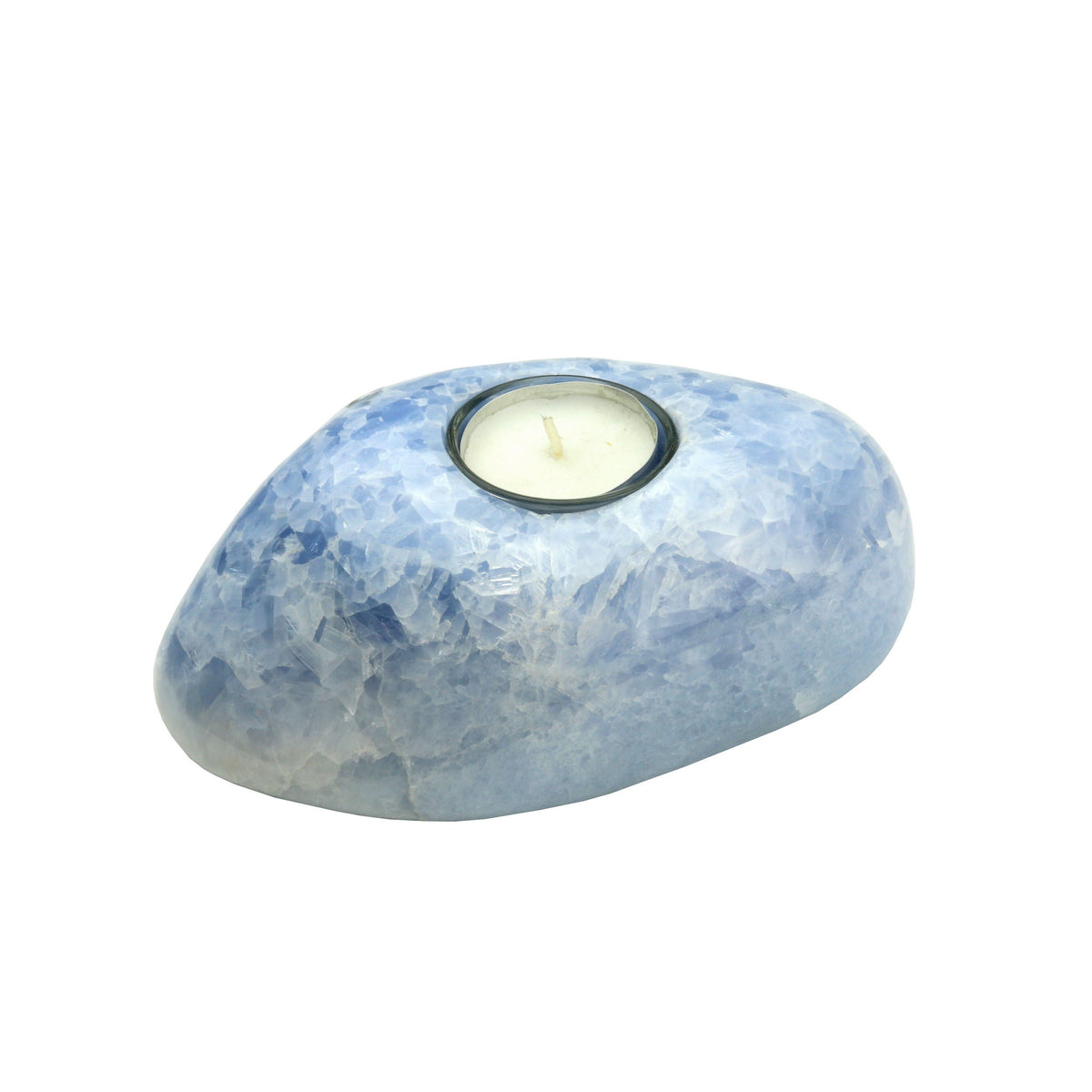 Blue Calcite Freeform Candle Holder
