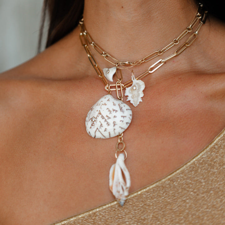 14k Sharks Tooth Dainty Necklace