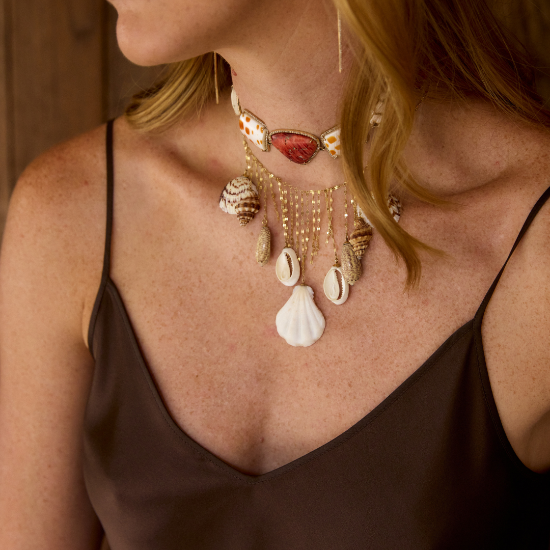 Silver Diamond Spiney Oyster Choker