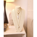 14k Large Mother of Pearl Shield Necklace