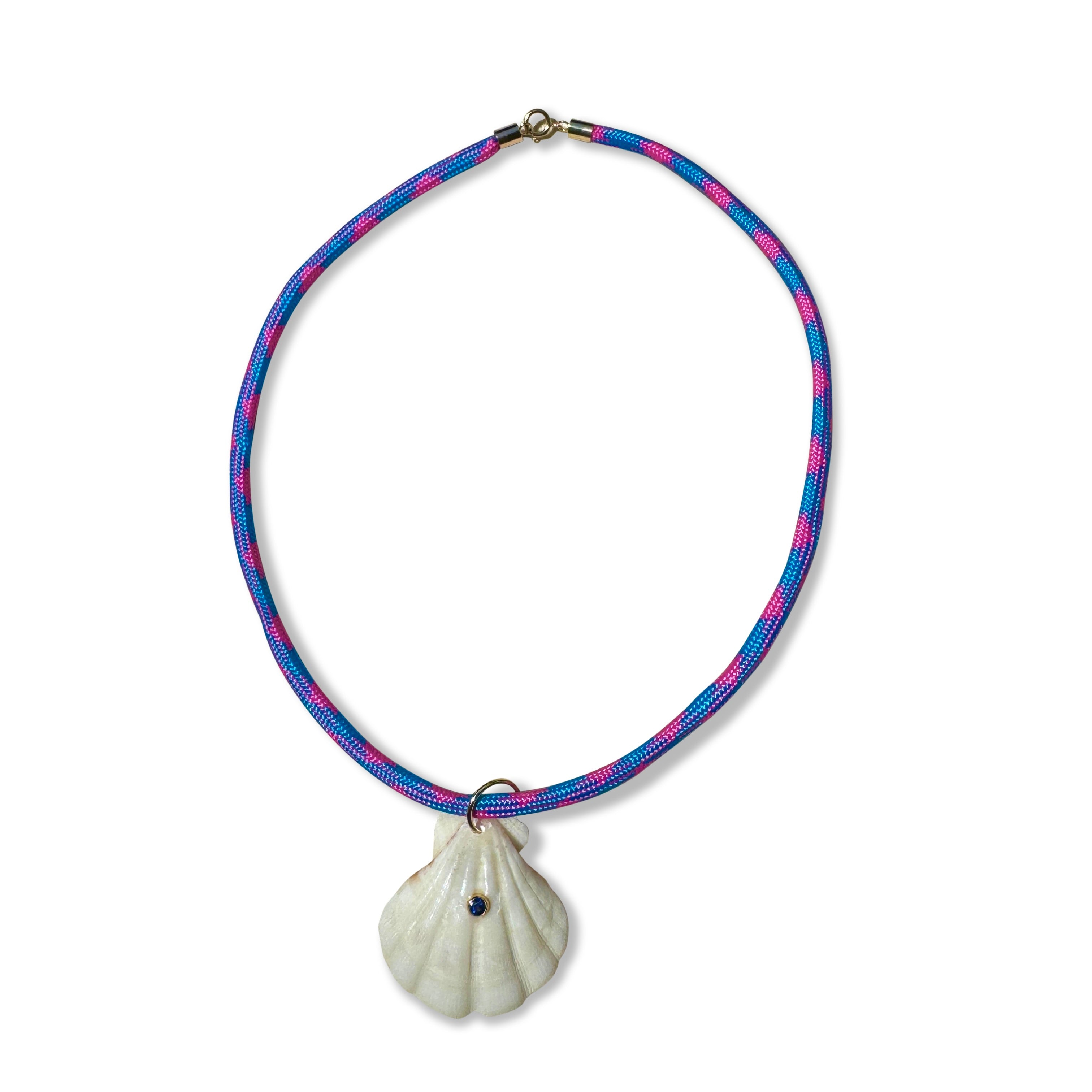 14k Pink and Blue Paracord Necklace