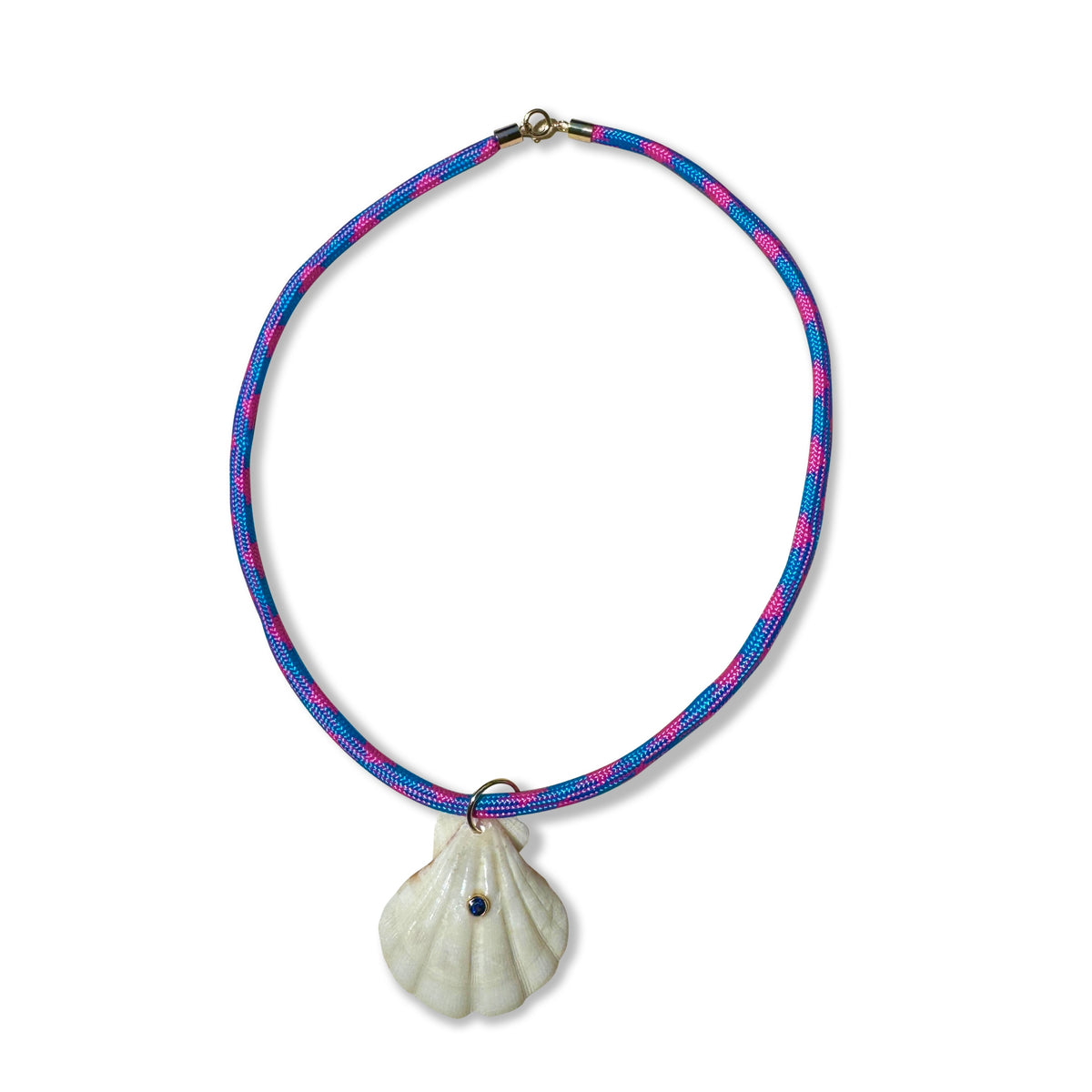 14k Pink and Blue Paracord Necklace