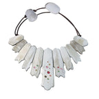 Light Horn Collar with Bezel Set Natural Stones