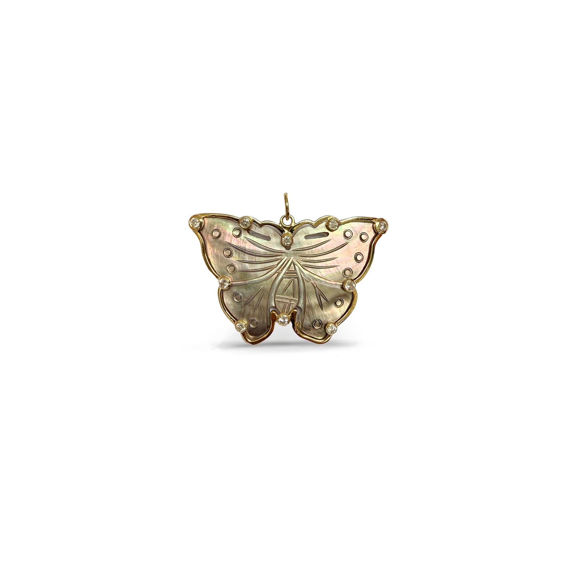 14k Mother of Pearl Butterfly Charm