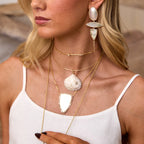 14k Mother of Pearl Shield Necklace