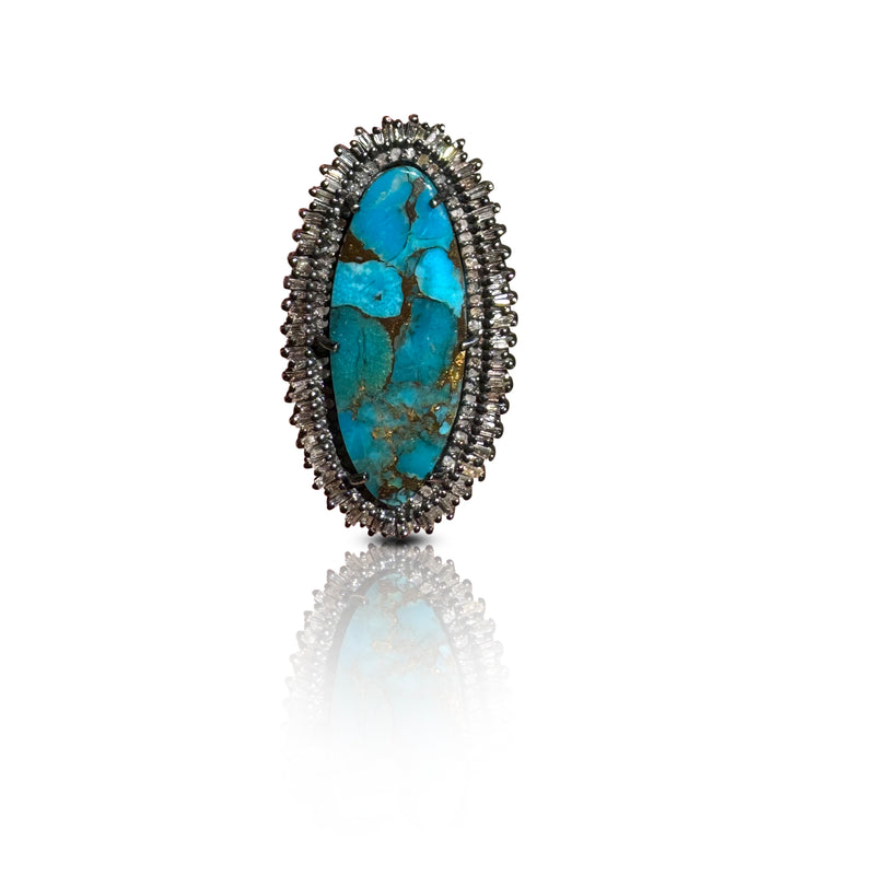 Turquoise Metal Matrix Ring