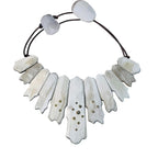 Light Horn Collar with Bezel Set Diamonds