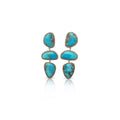 14k Morenci Turquoise Triple Drop Earrings