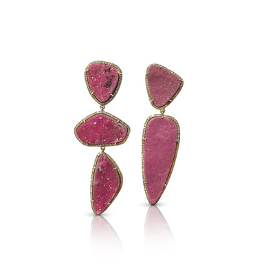 14k Pink Cobalto Calcite Drop Earrings