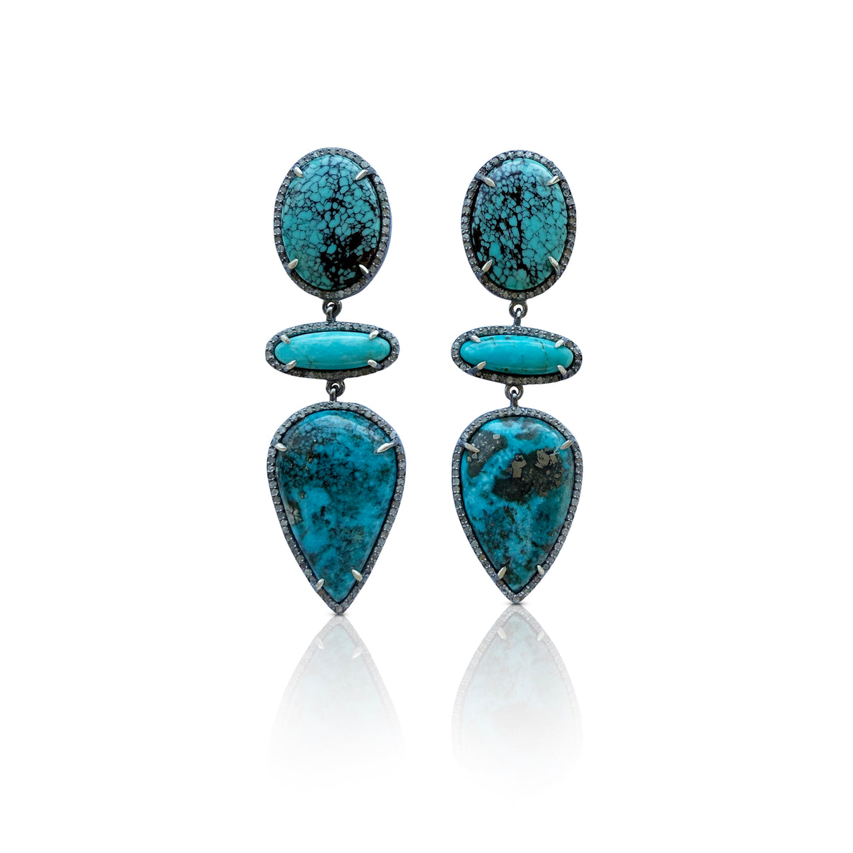 Turquoise Triple Drop Earrings 1