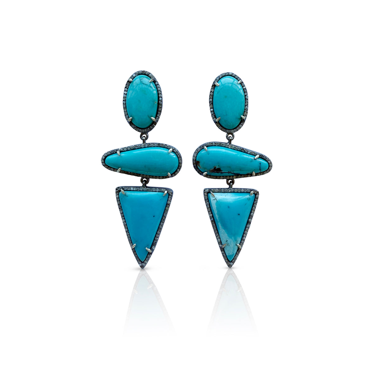 Turquoise Triple Drop Earrings 3