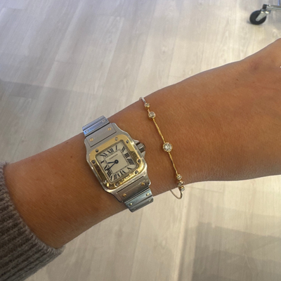 14k Diamond Hammered Wire Bracelet