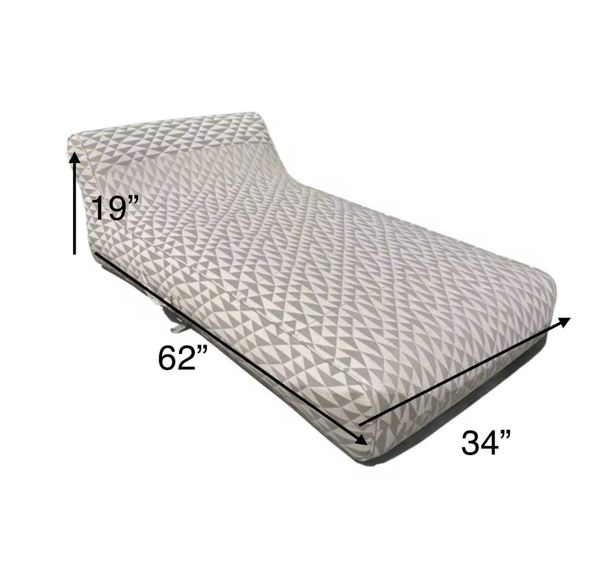 Luxe Linen-Like Inflatable Pool Lounge-Charcoal Abstract