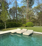 Luxe Linen-Like Inflatable Pool Lounge-Oyster Abstract