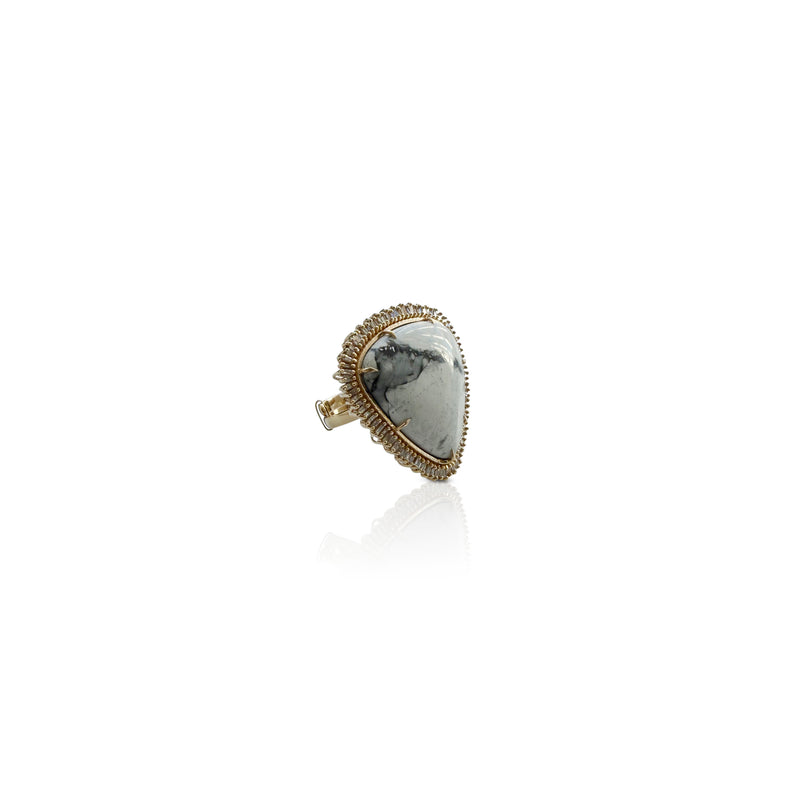 14k White Buffalo Ring