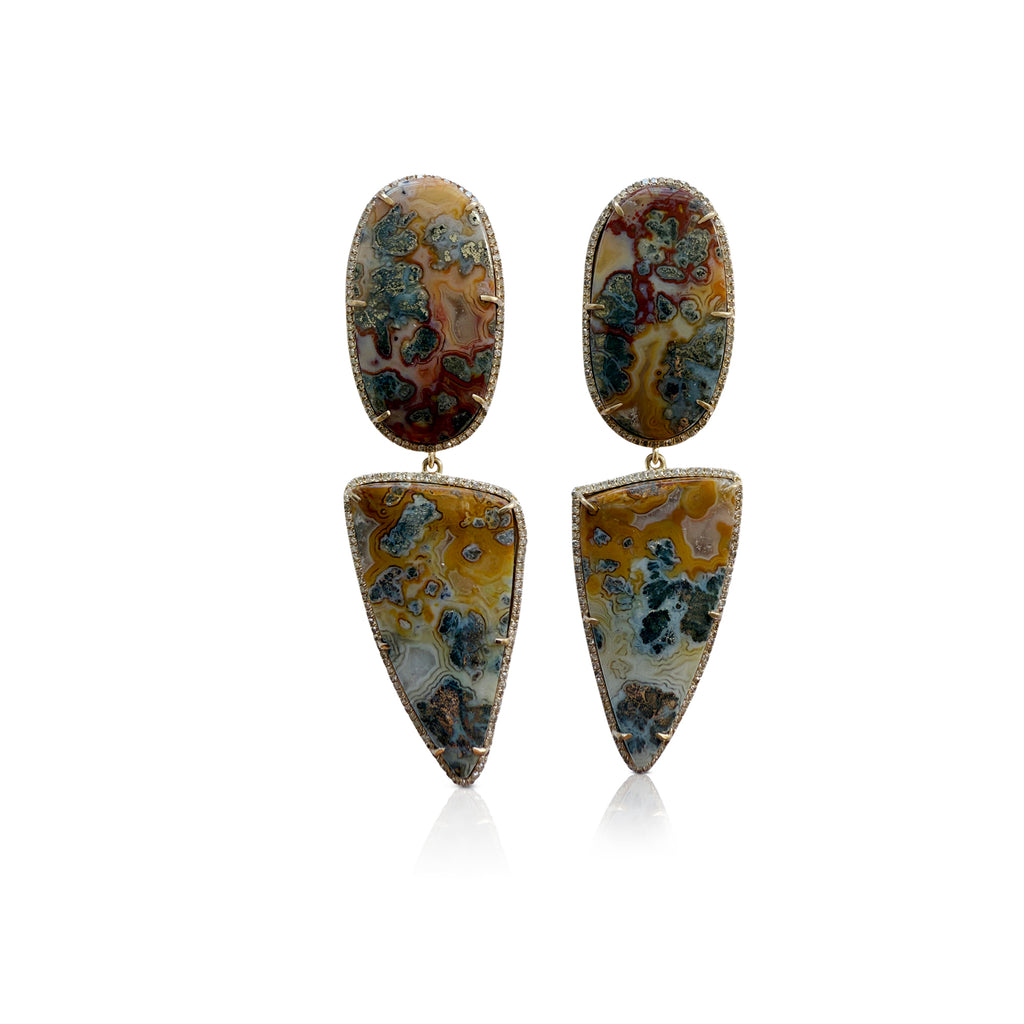 14k Marcasite Double Drop Earrings