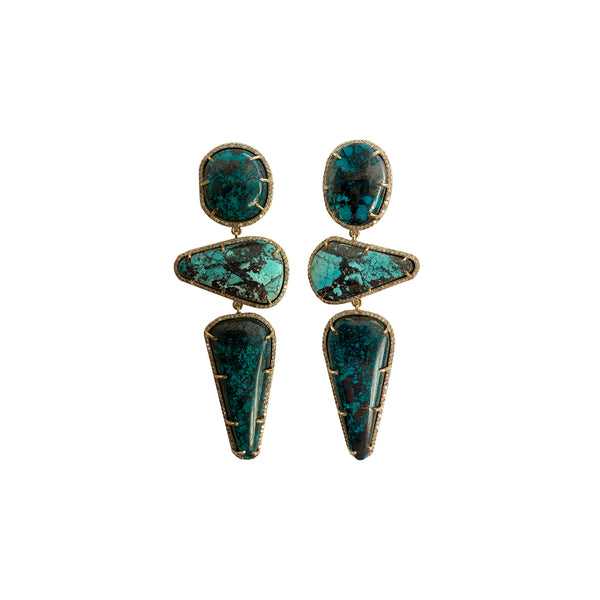 14k Bisbee Triple Drop Earrings
