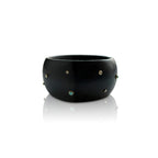 Wood Scattered Diamond + Turquoise Bangle