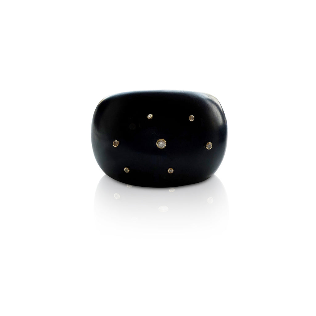 Wood + Scattered Diamond Cuff