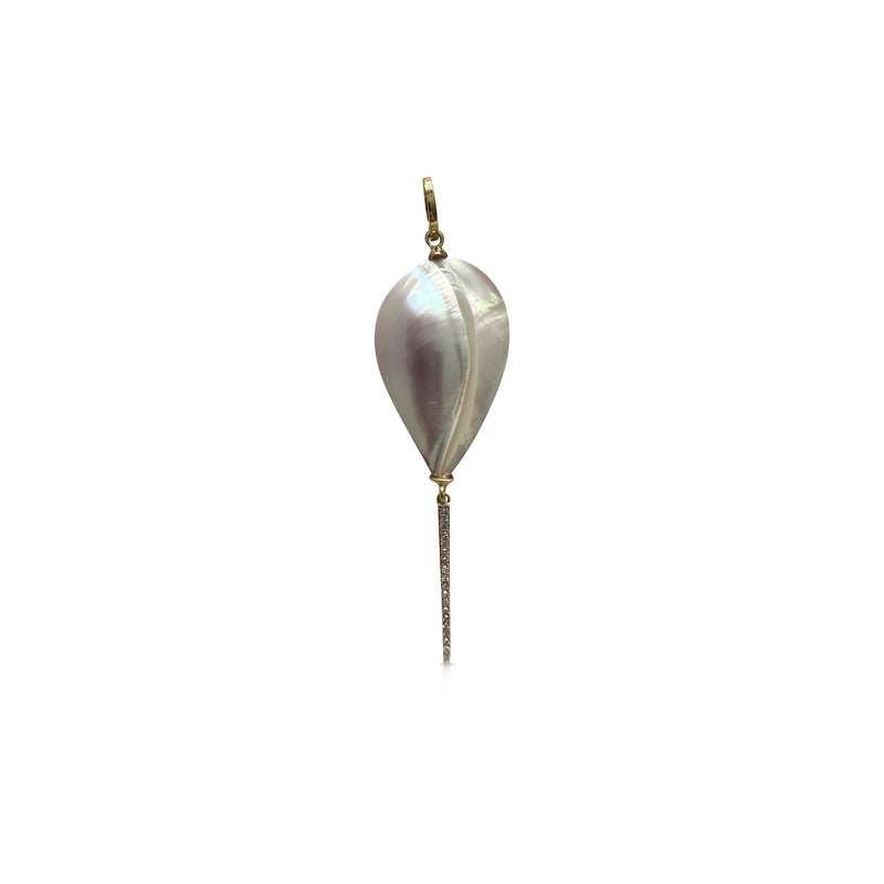 14k Mother of Pearl Pendant with Spike