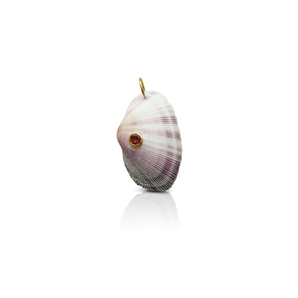 14k Lavender Cockle Shell Charm