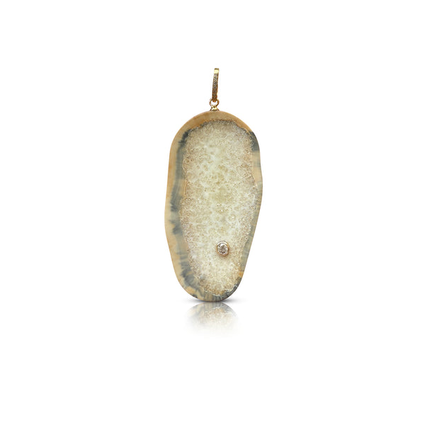 14k Fossilized Walrus Tusk Pendant
