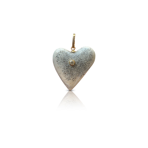 14k Antler Heart Pendant