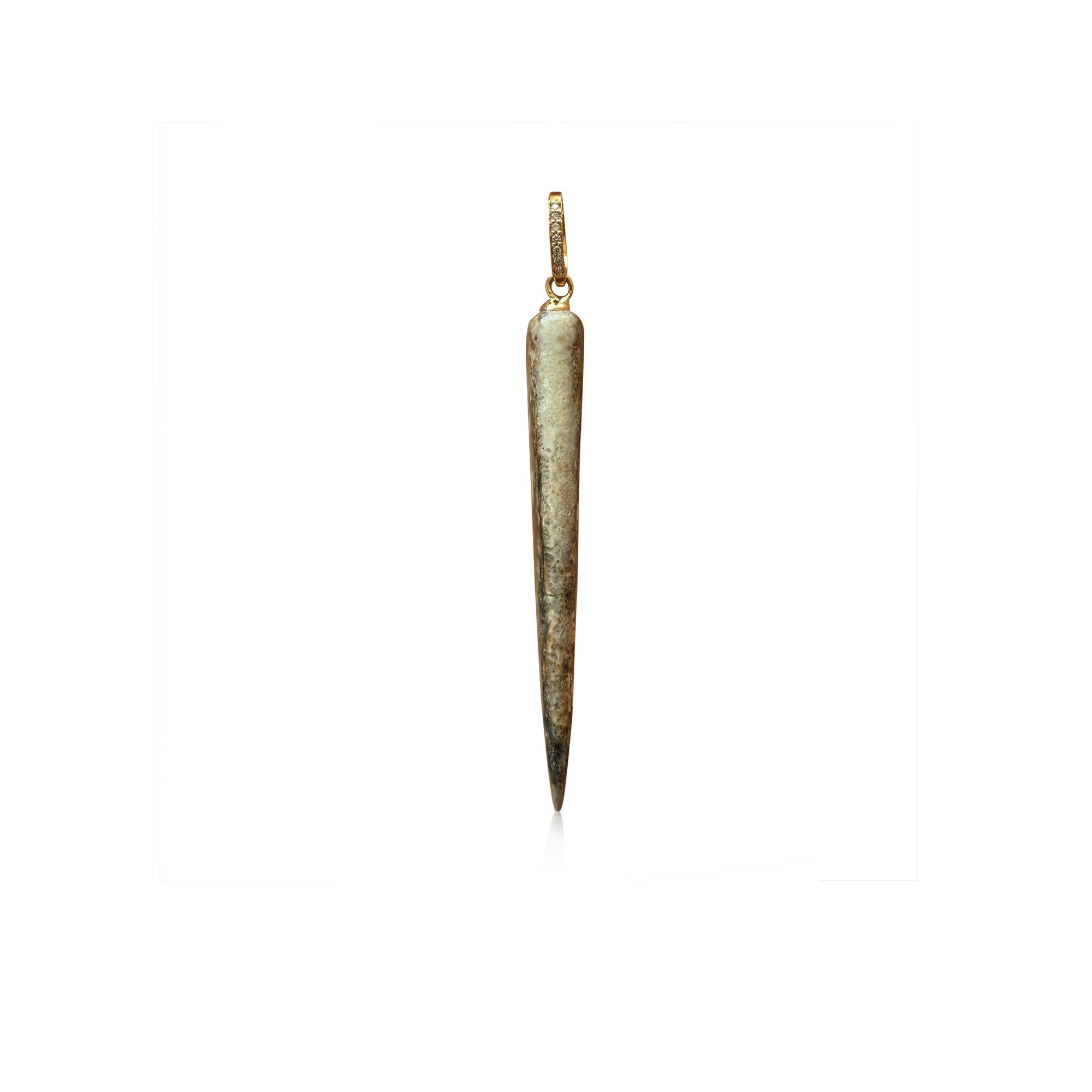 14k Teardrop Tusk Pendant