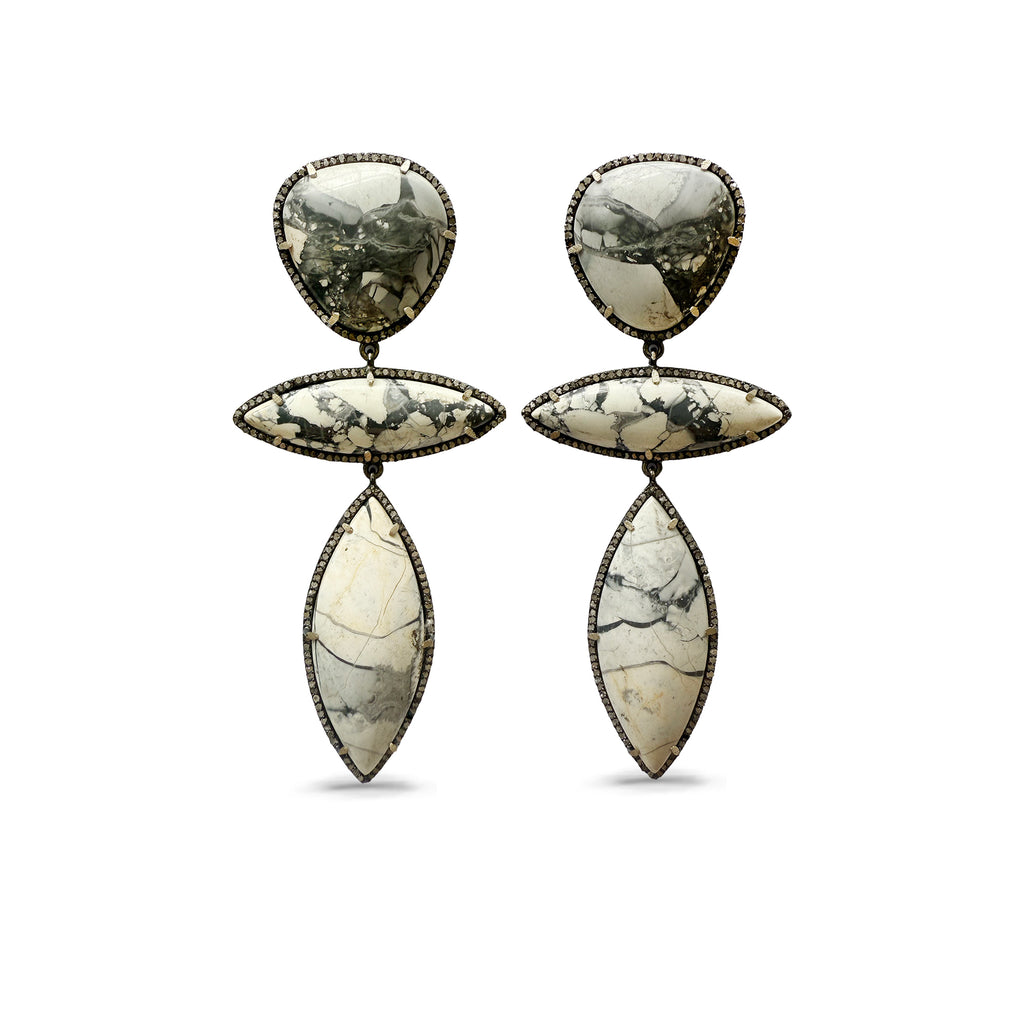 Wild Horse Jasper Triple Drop Earrings 1