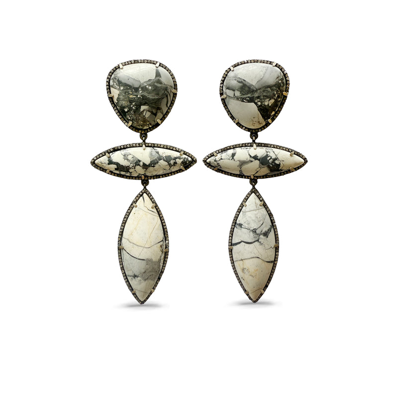 Wild Horse Jasper Triple Drop Earrings 1