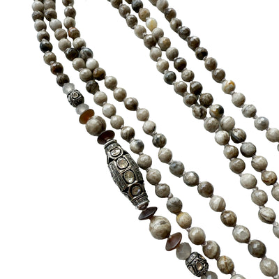 Faceted Natural Stone Beaded Necklace