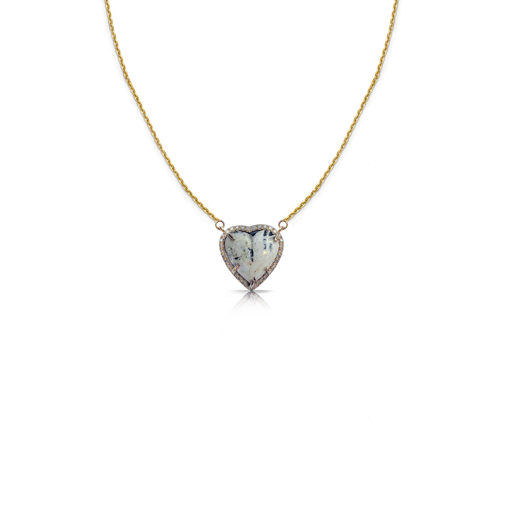 Mini 14k White Buffalo Heart