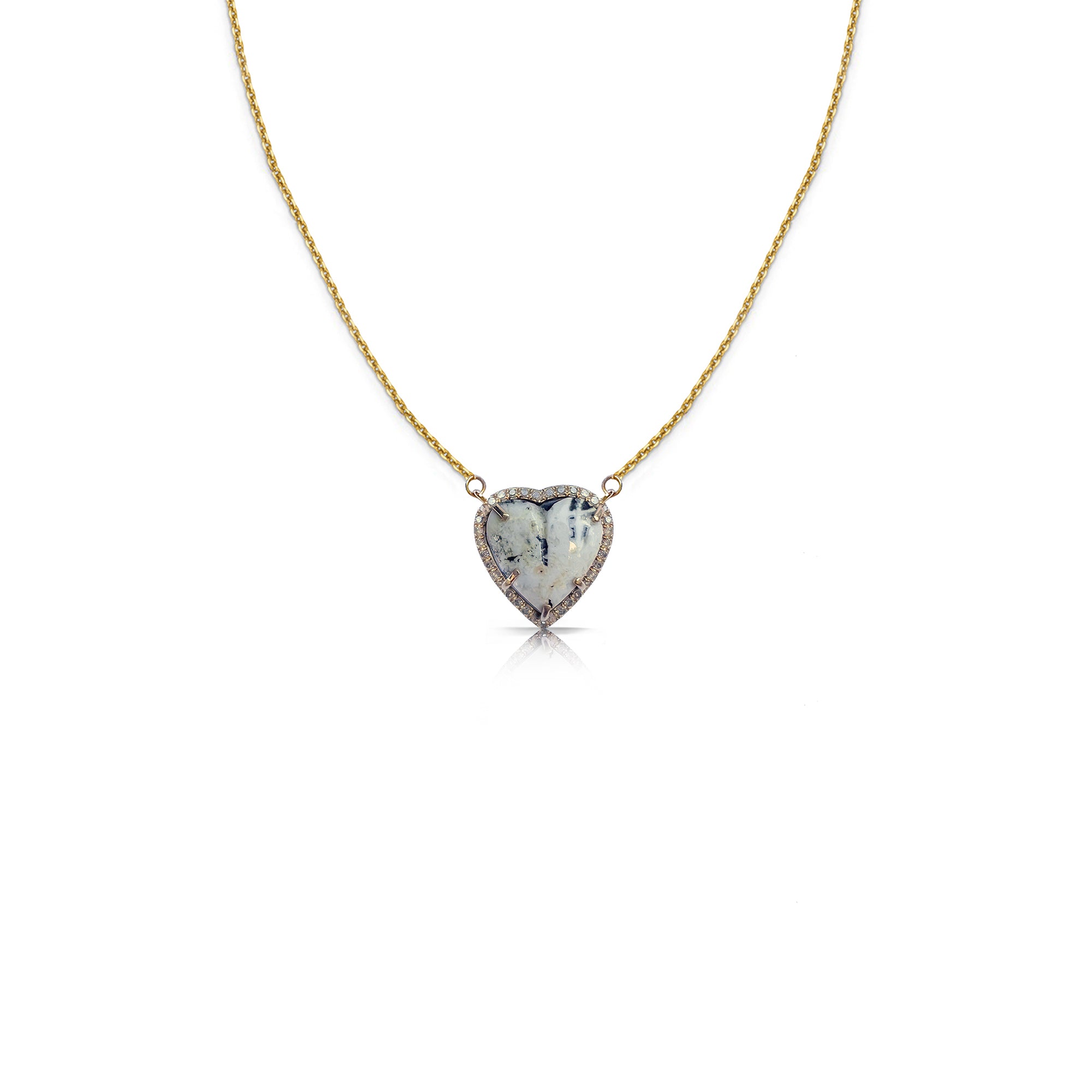 Mini 14k White Buffalo Heart