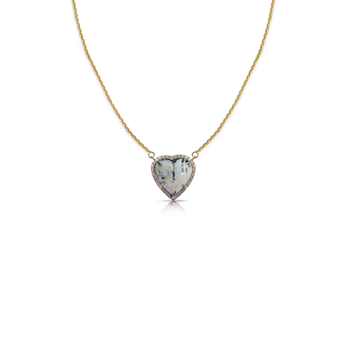 Mini 14k White Buffalo Heart
